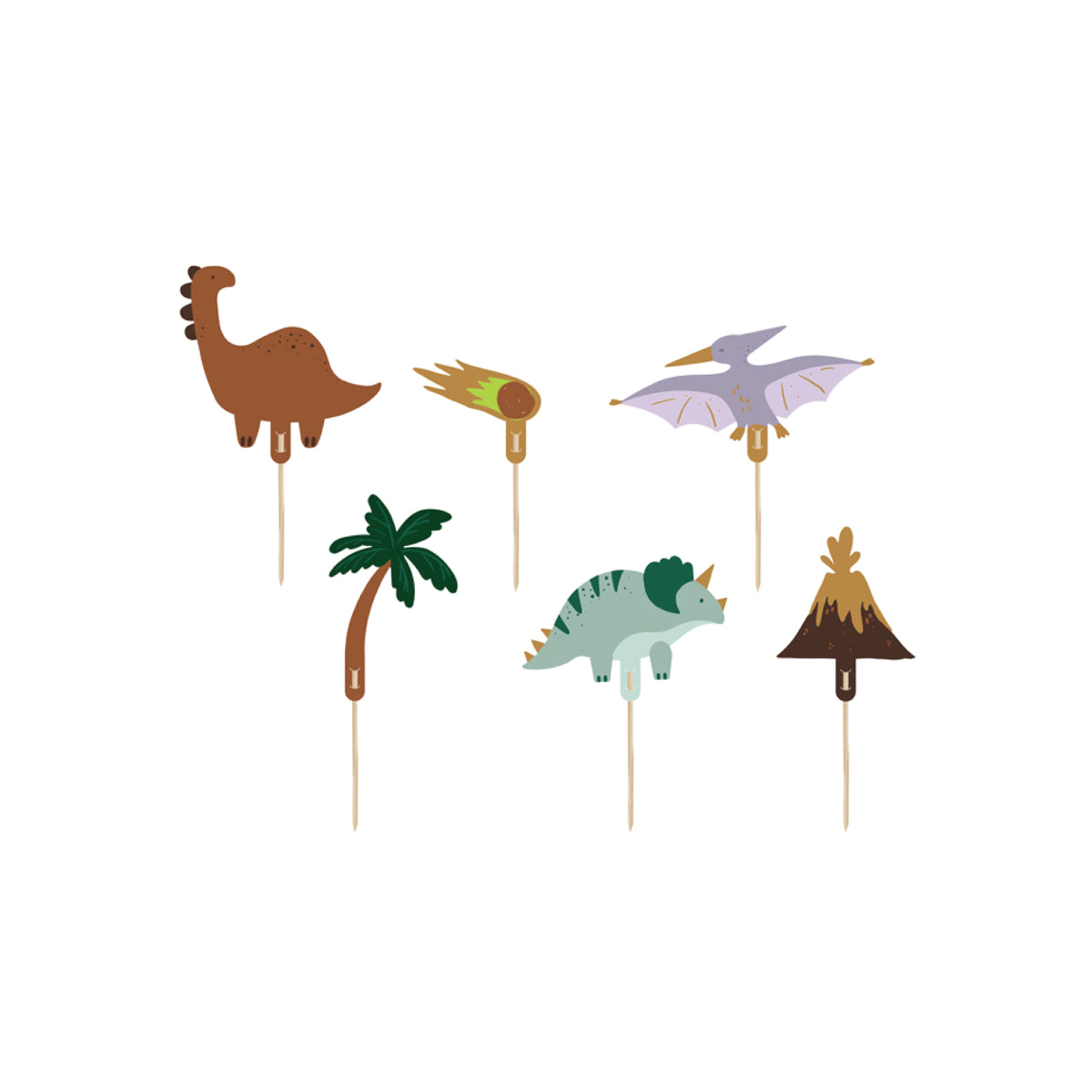 Dinosaur Cupcake Toppers 6ct | The Party Darling
