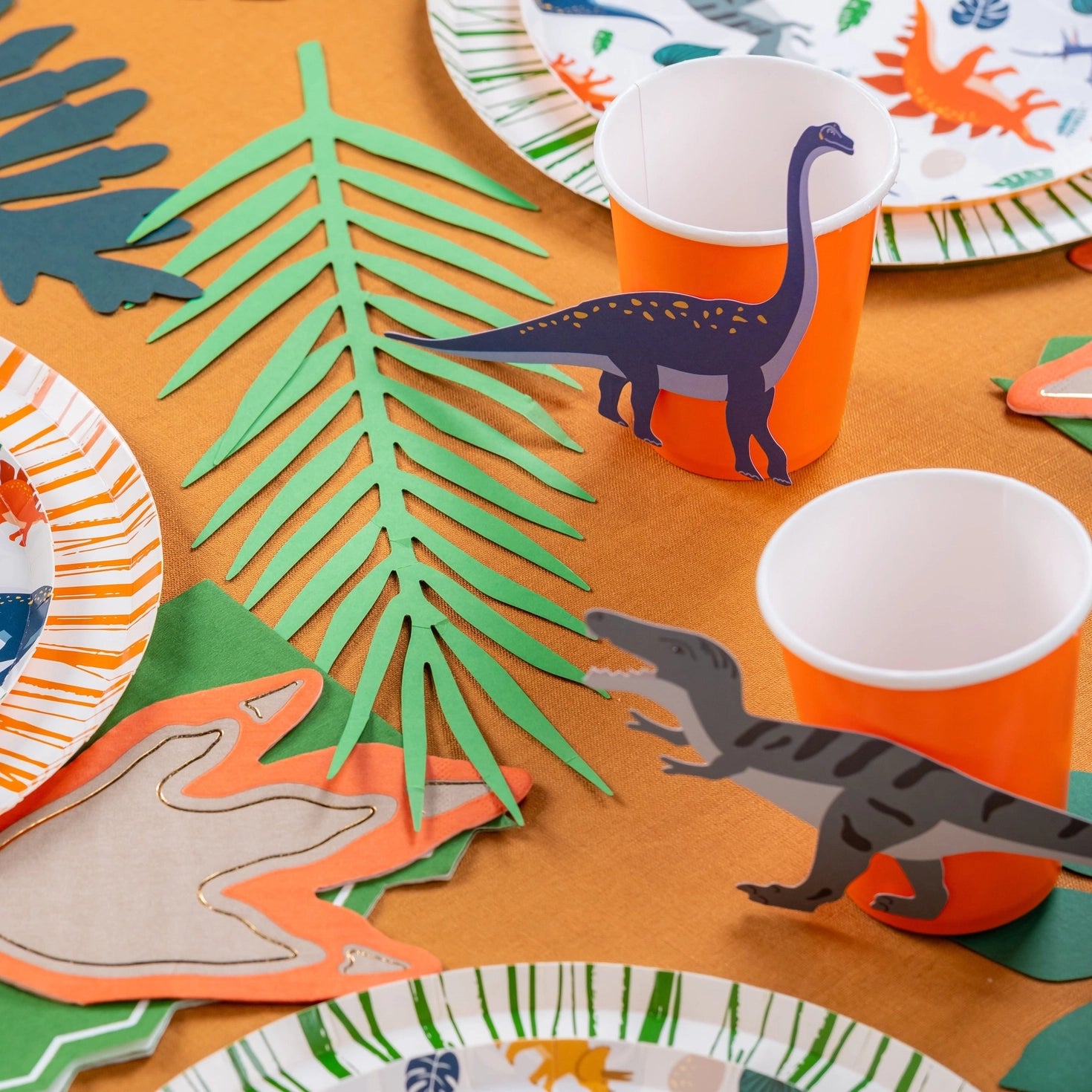 Prehistoric dinosaur accent stickers for party cups and favors