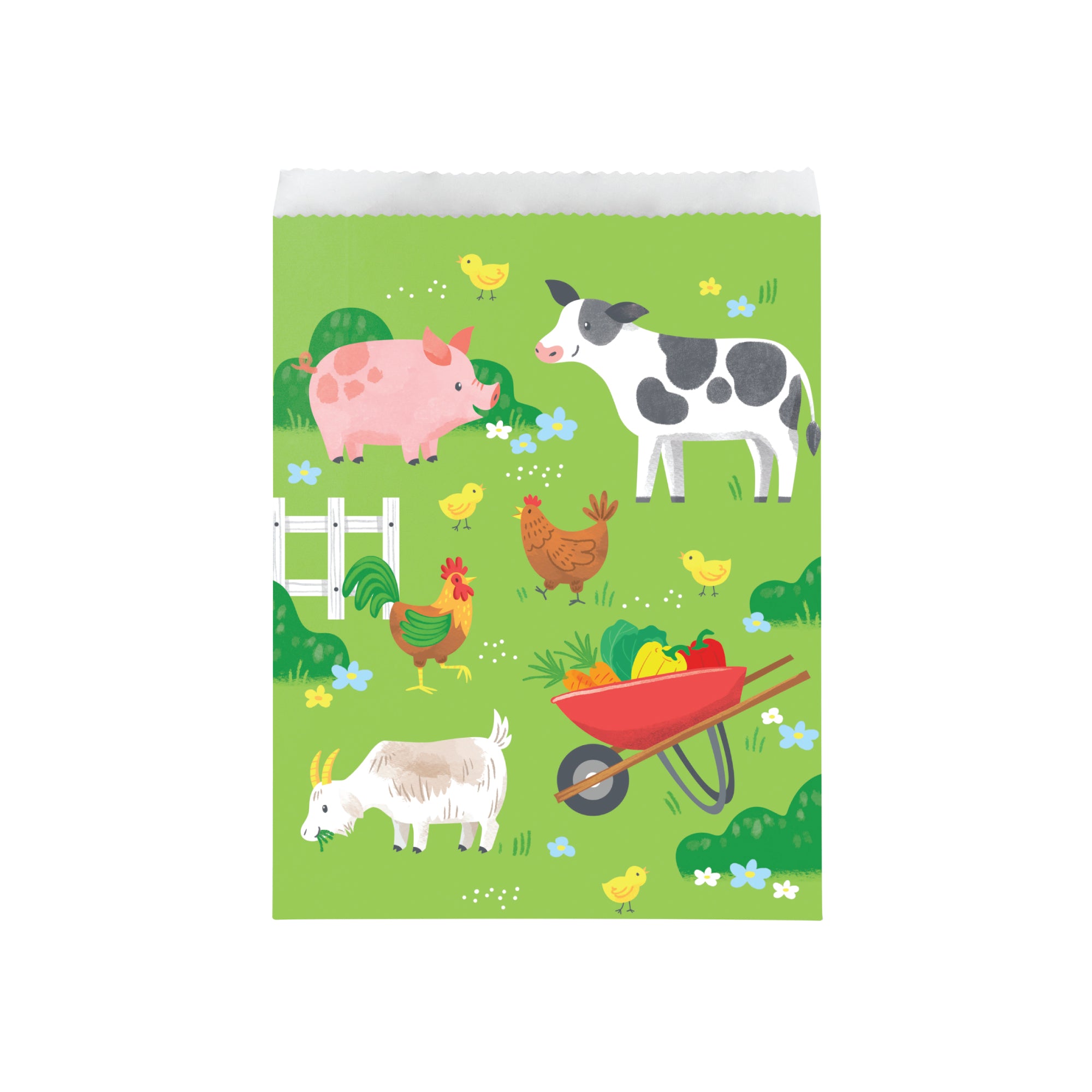 Farm animal paper treat bag