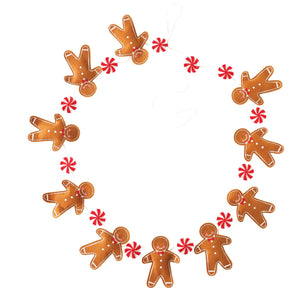 Felt Gingerbread Man Garland 6ft | The Party Darling