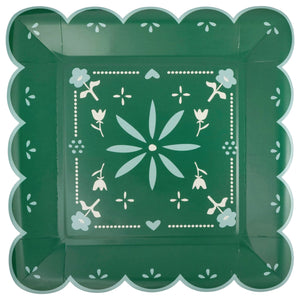 Fiesta Papel Dinner Plates 8ct Green