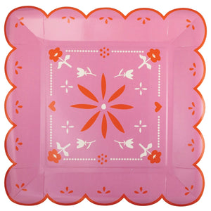 Fiesta Papel Dinner Plates 8ct Pink