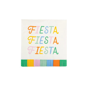 Fiesta Fringed Dessert Napkins 24ct | The Party Darling