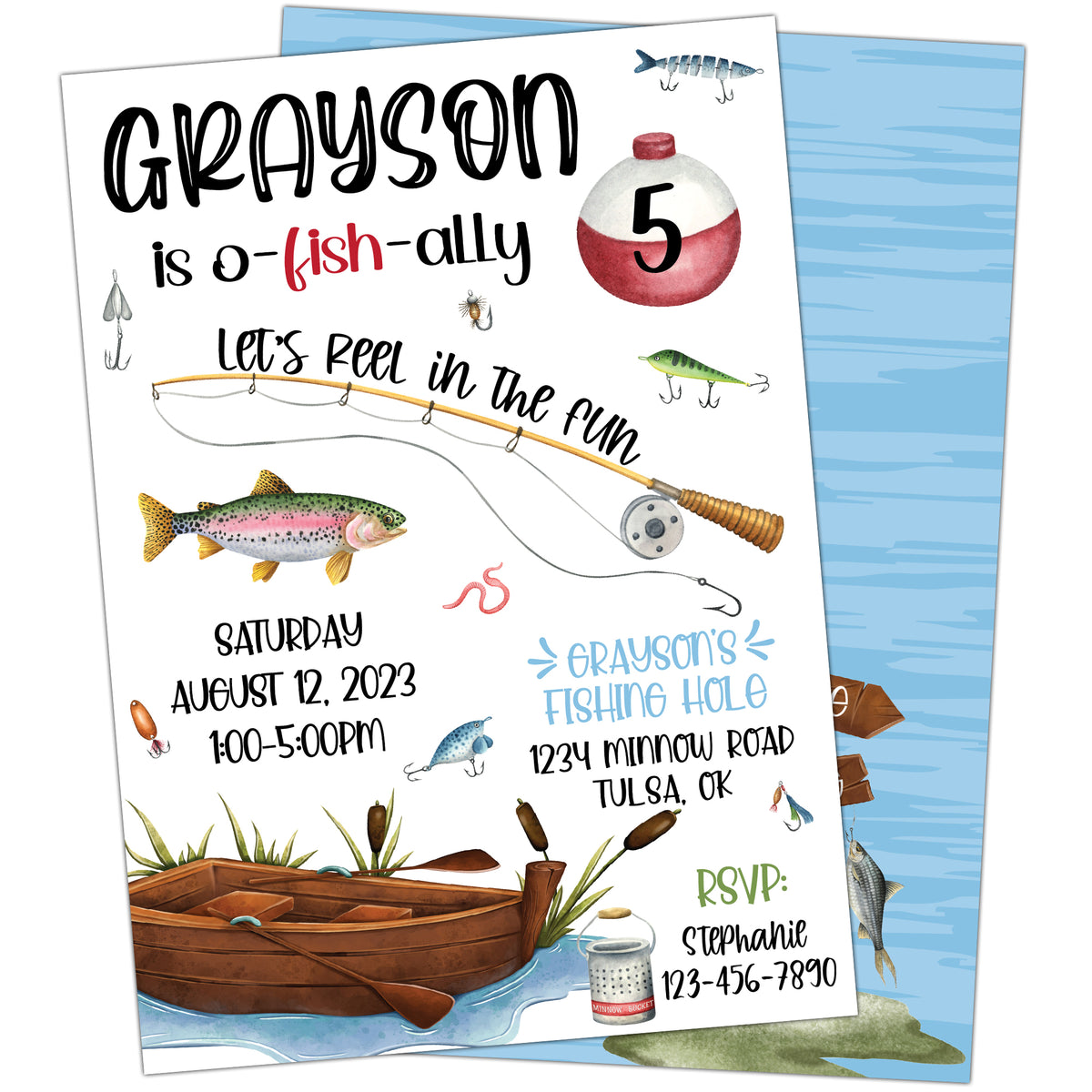 INSTANT DOWNLOAD Fishing Birthday Gone Fishing Fishing Party
