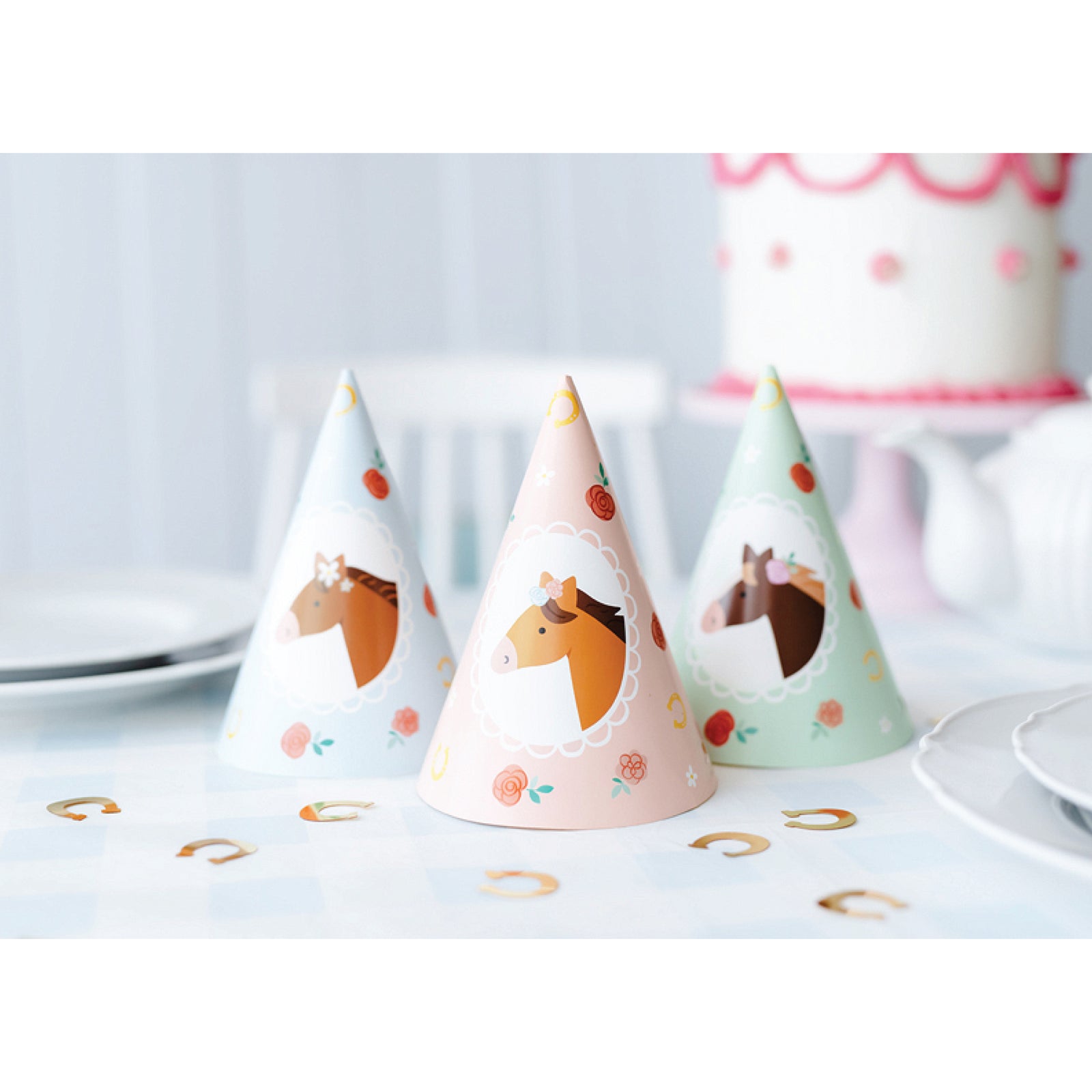 Floral Horse Party Hats 6ct | The Party Darling