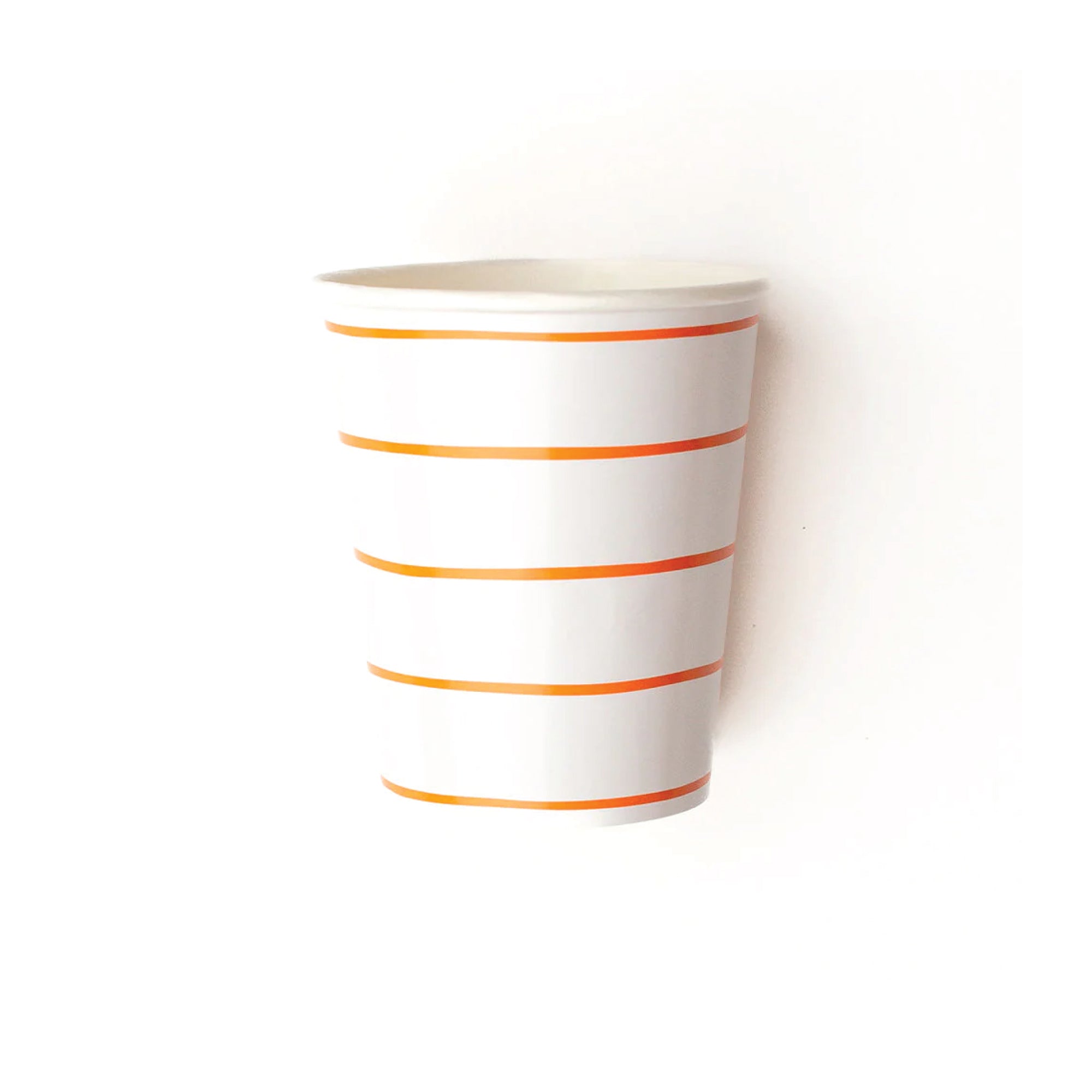 Frenchie Orange Striped Cups 8ct | The Party Darling
