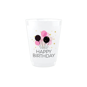 Happy Birthday Frosted Plastic Cups 8ct | The Party Darling