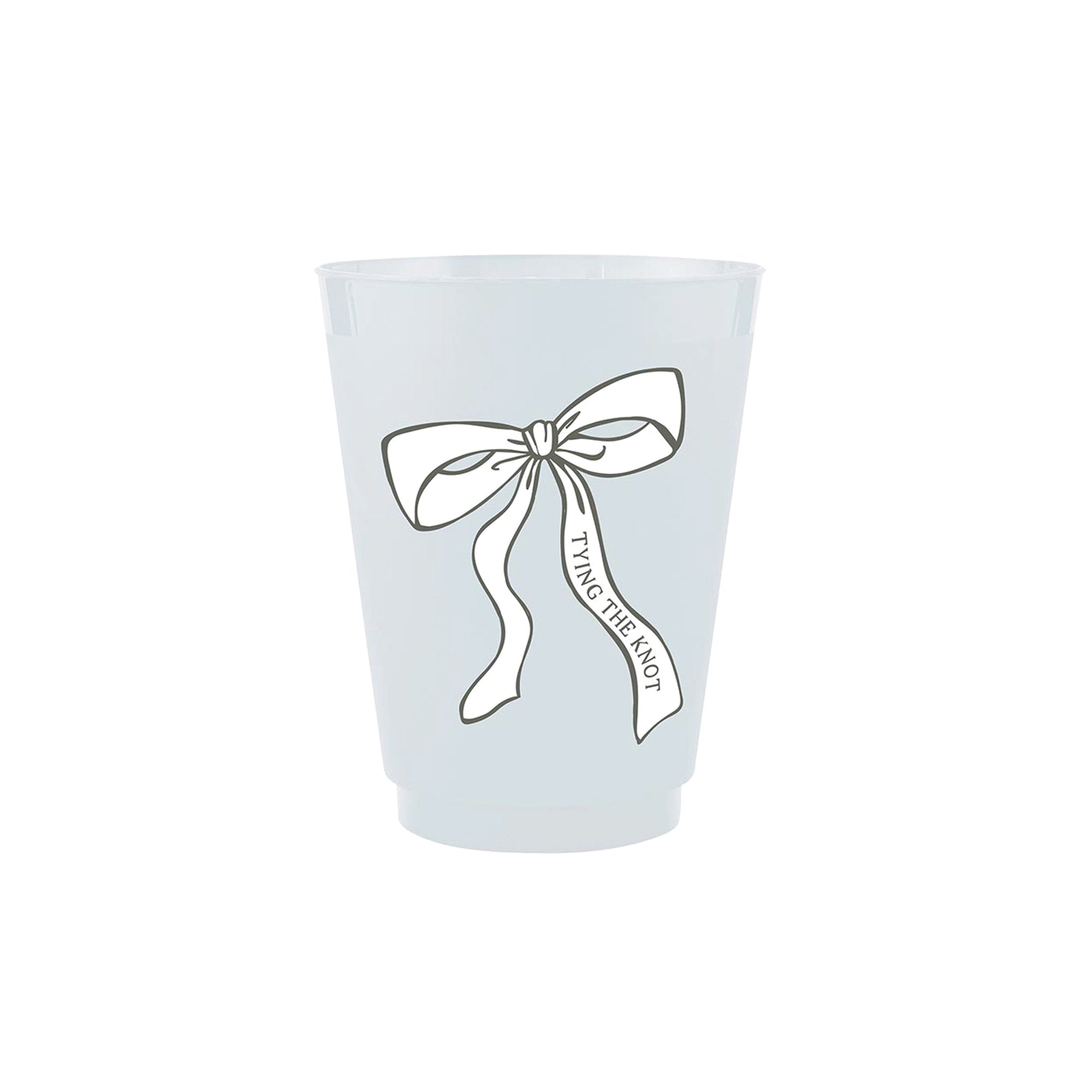 Frosted Blue Tying the Knot Plastic Cups 8ct | The Party Darling