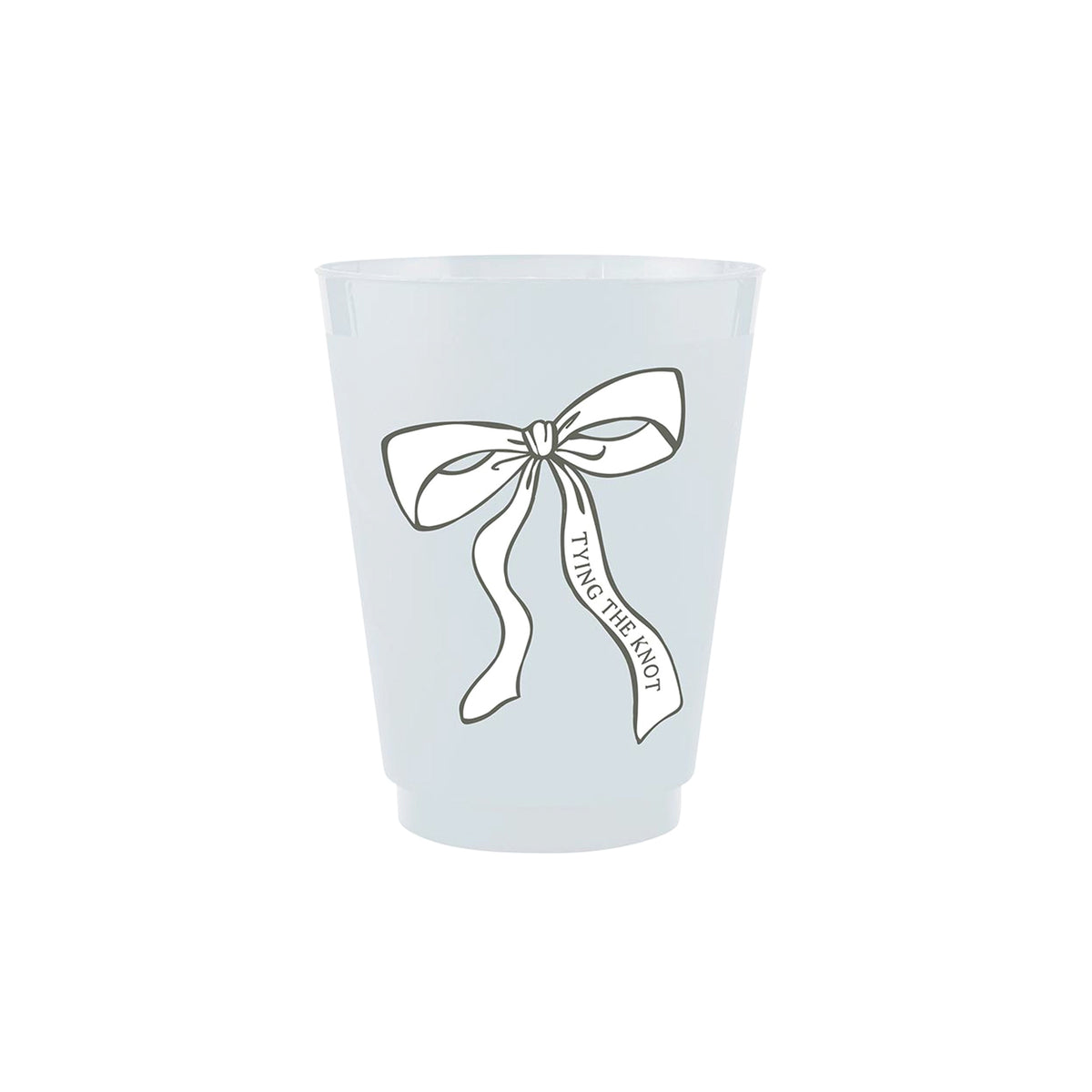 Frosted Blue Tying the Knot Plastic Cups 8ct | The Party Darling