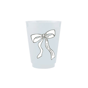 Frosted Blue Tying the Knot Plastic Cups 8ct | The Party Darling