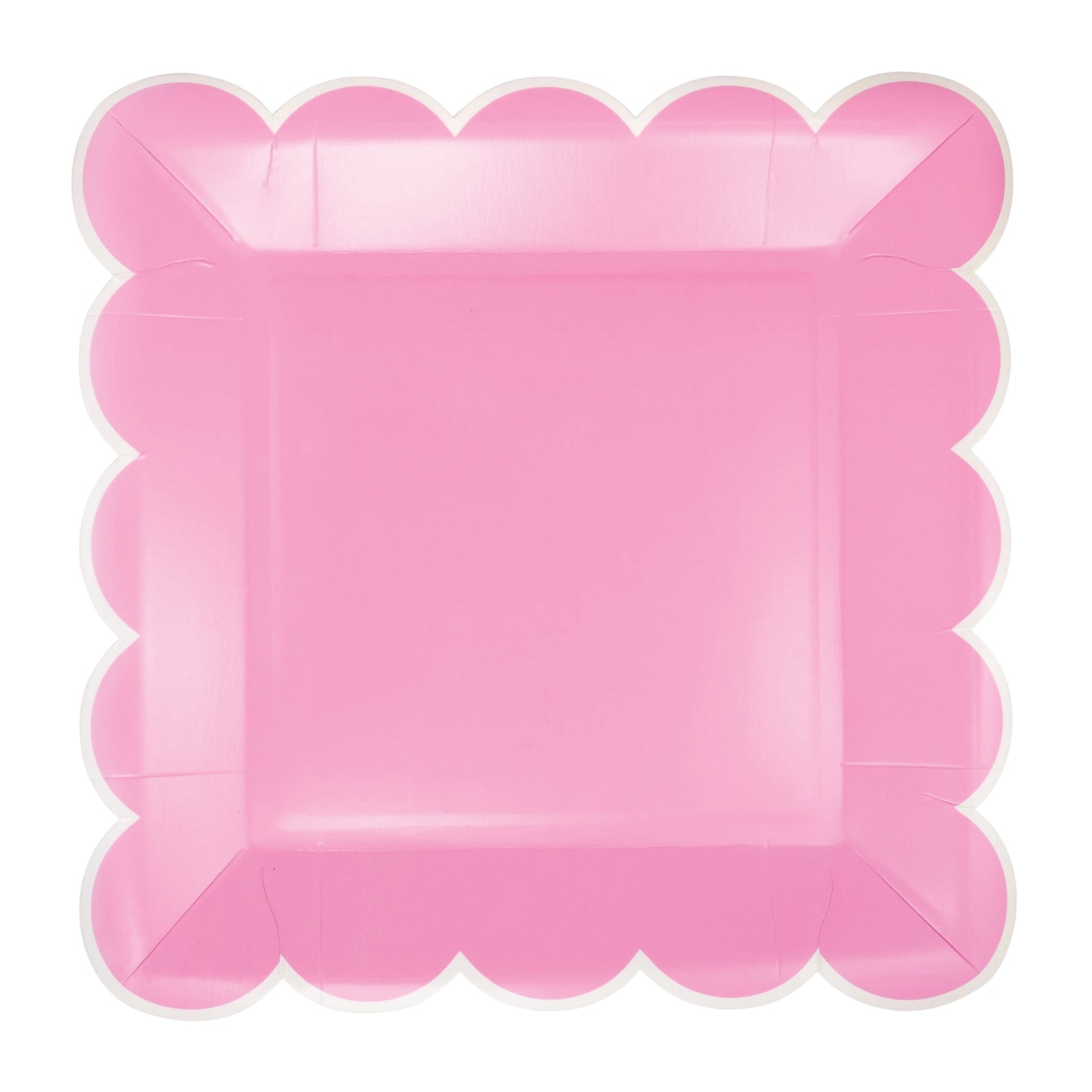 Fuchsia Scalloped Square Lunch Plates 8ct