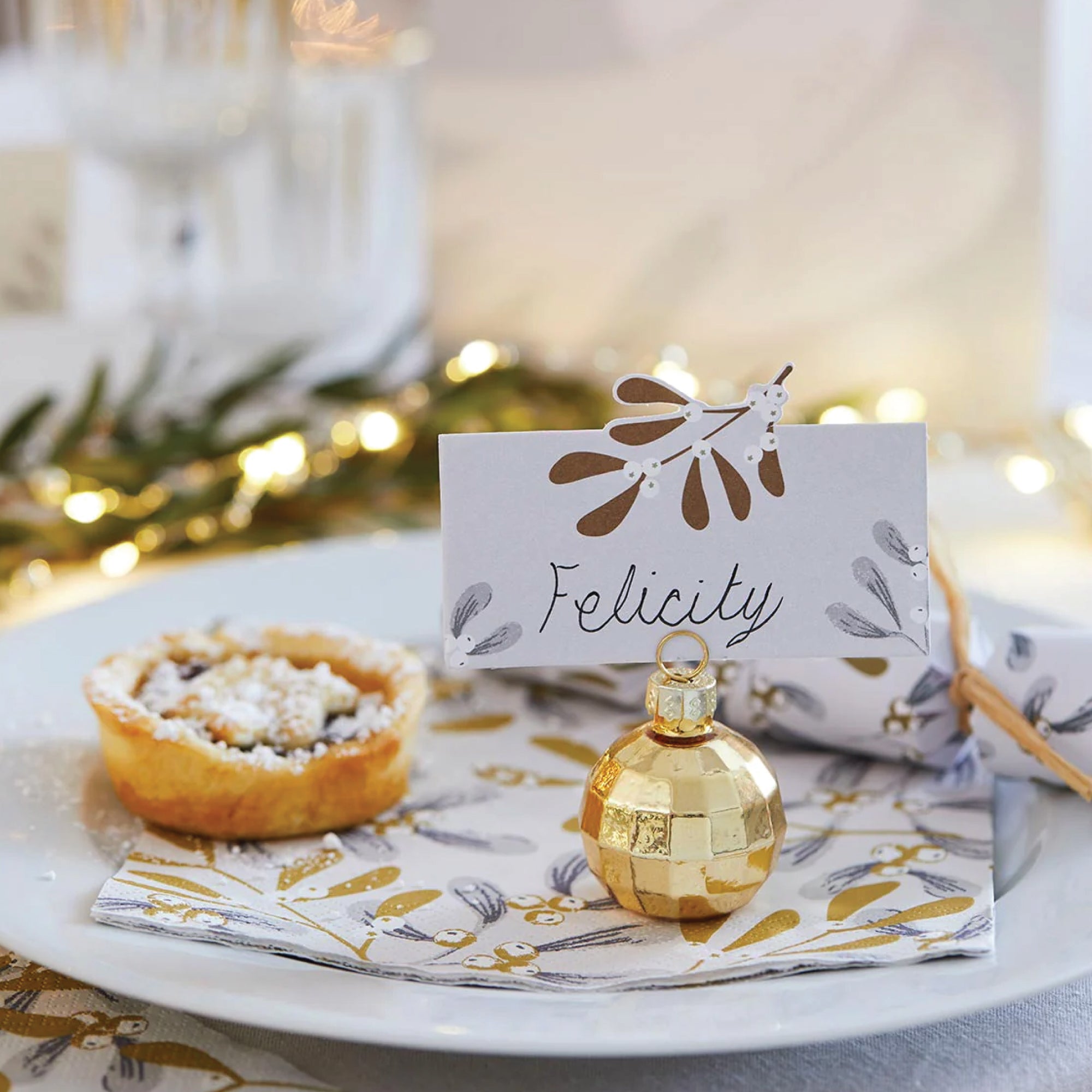 Gold Glass Disco Ball Place Card Holders 6ct | The Party Darling
