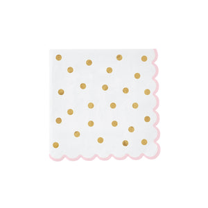 Gold Foil Polka Dot Dessert Napkins 20ct | The Party Darling