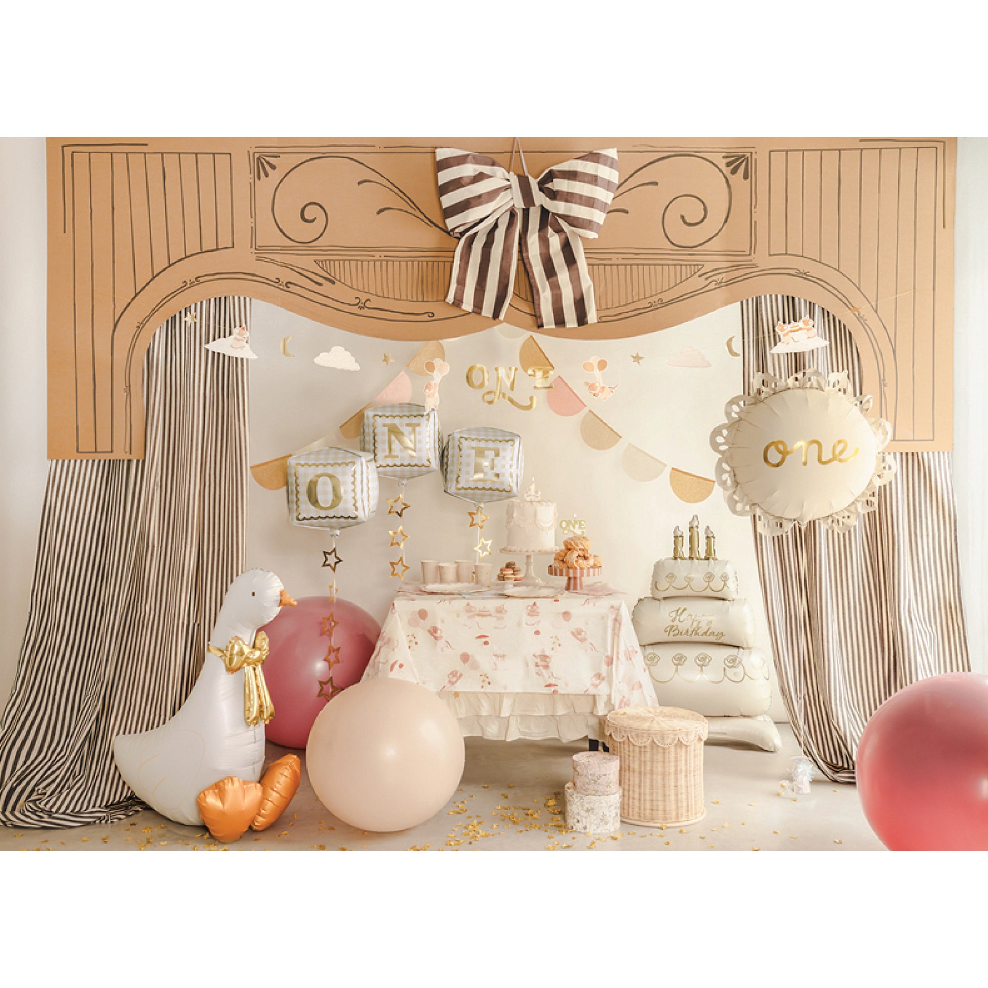 White goose shaped foil balloon for baby shower
