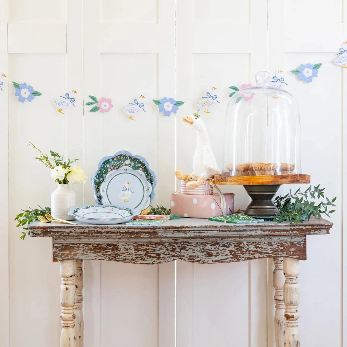 Easter goose themed party decorations