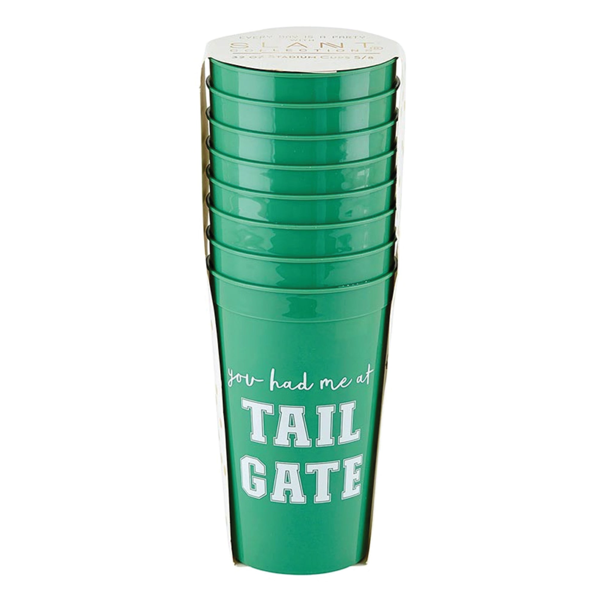 Green You Had Me at Tailgate Plastic Cups 8ct | The Party Darling