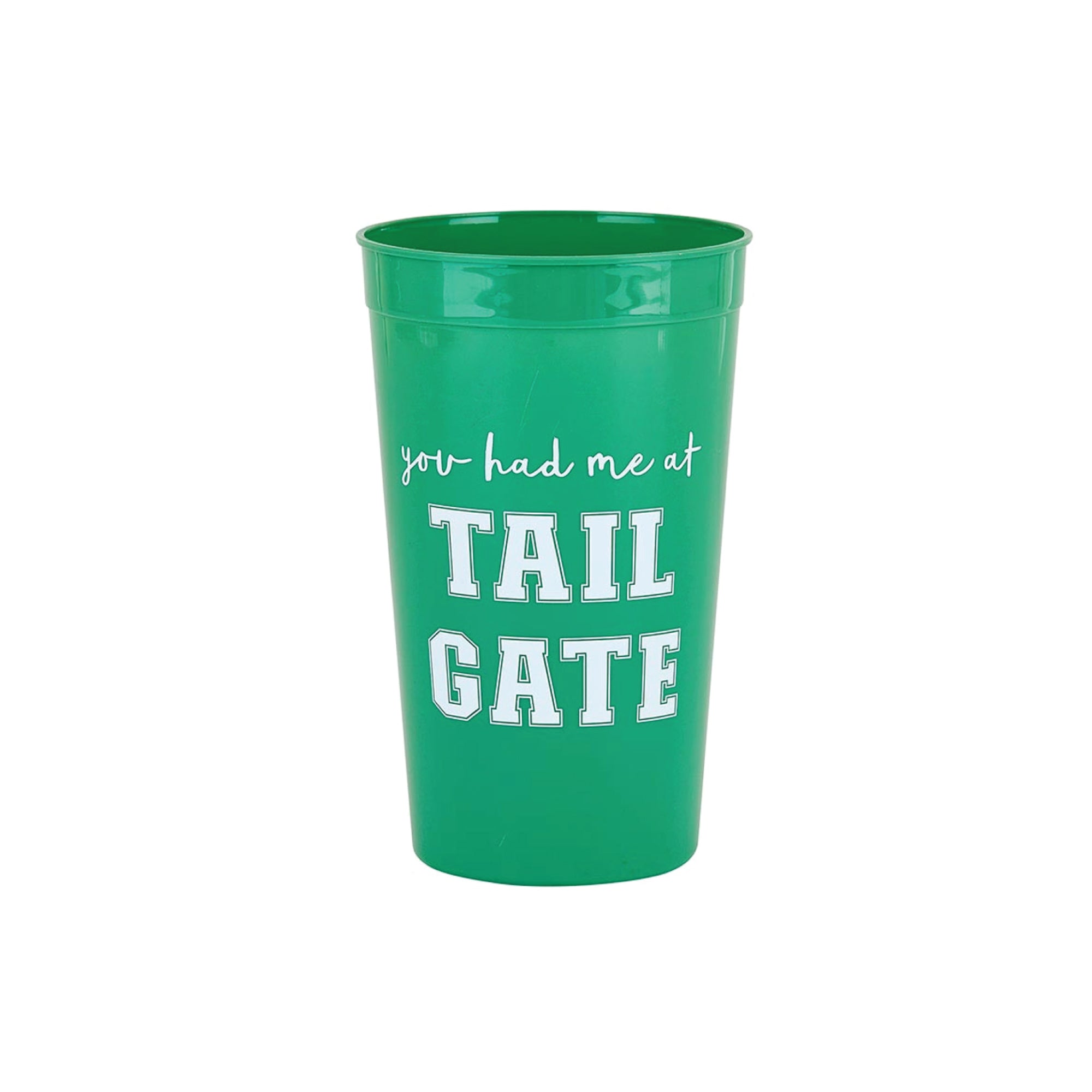 Green You Had Me at Tailgate Plastic Cups 8ct | The Party Darling