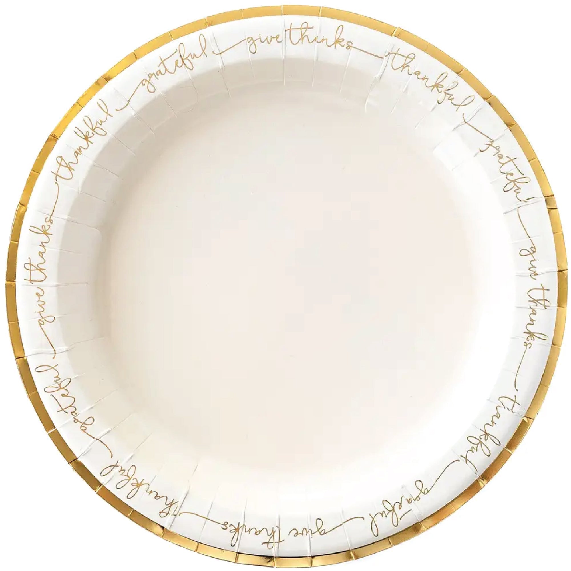 Harvest Words Charger with ivory center and gold foil border