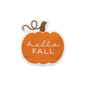 Hello Fall Pumpkin Dessert Napkins 20ct | The Party Darling