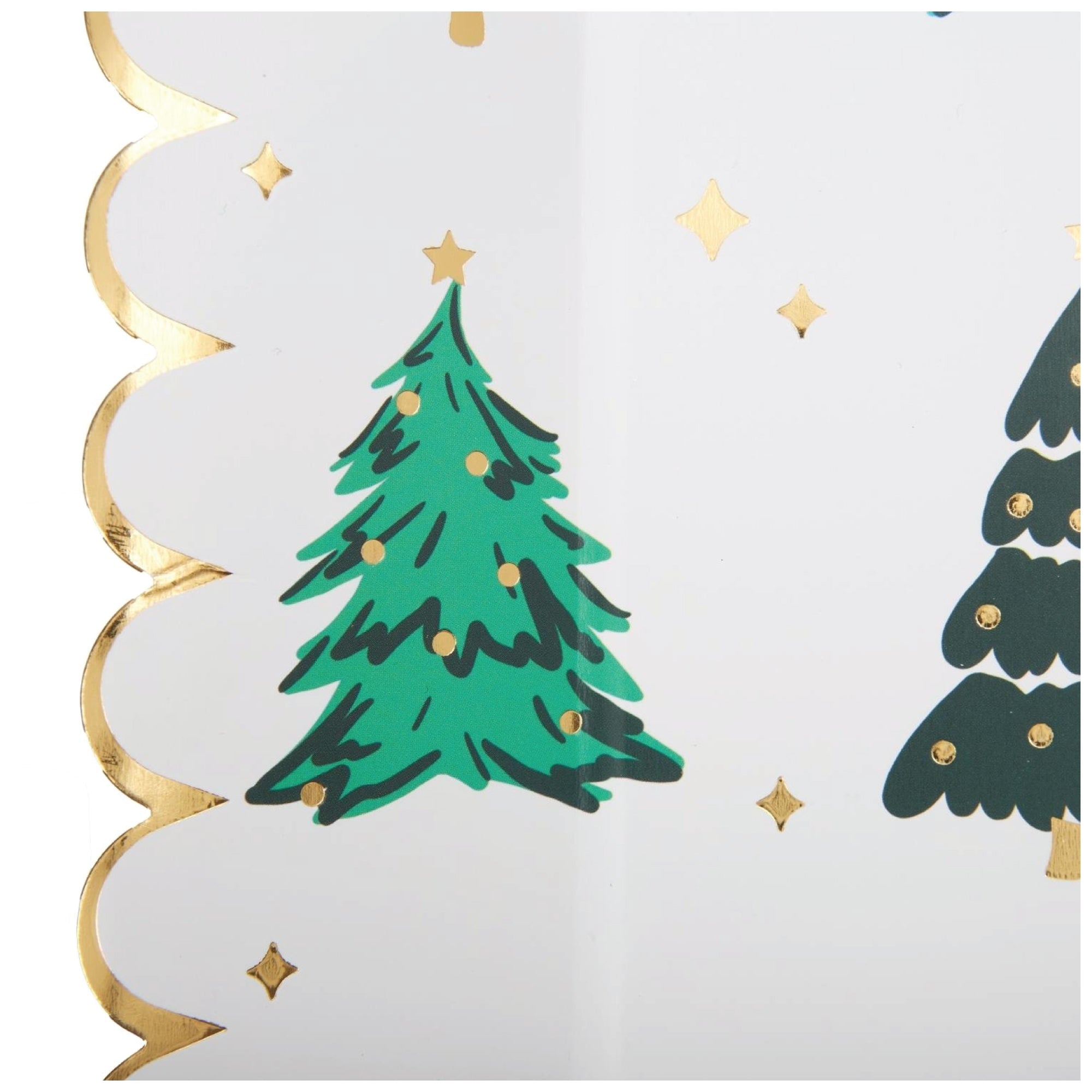 Holiday Trees Scalloped Square Dinner Plates 8ct | The Party Darling