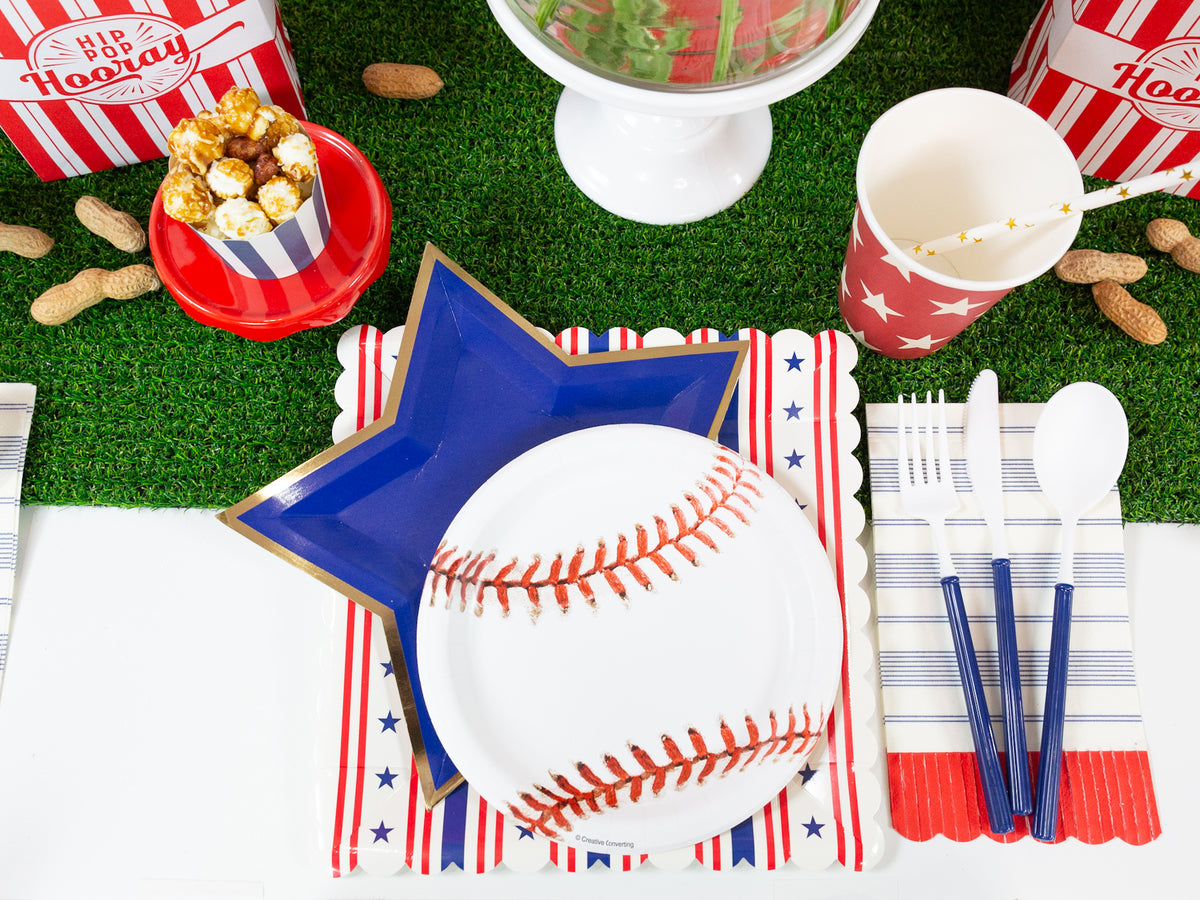 Patriotic Stars &amp; Stripes Square Lunch Plates 8ct | The Party Darling