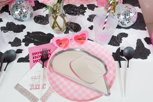 Pink Checkered Dinner Plates 8ct | The Party Darling