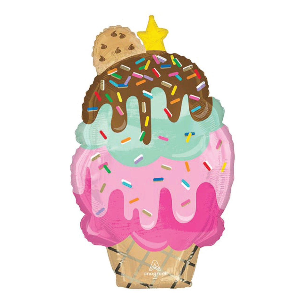 Ice Cream Sundae Cone Foil Balloon 30in | The Party Darling