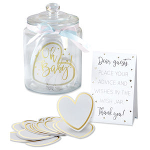 Glass Baby Shower Wish Jar with Heart Shaped Cards | The Party Darling