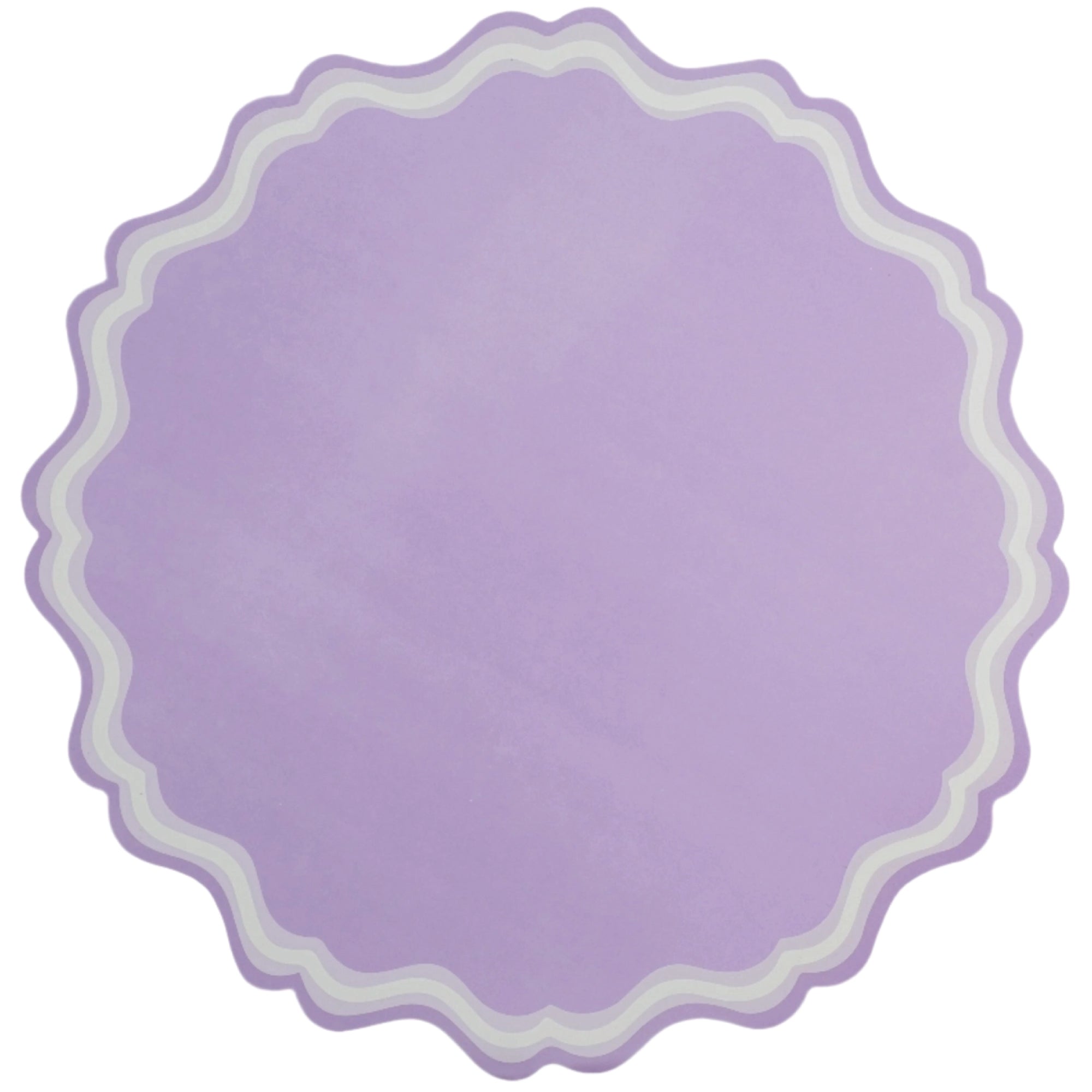 Lavender scalloped paper placemat with layered border