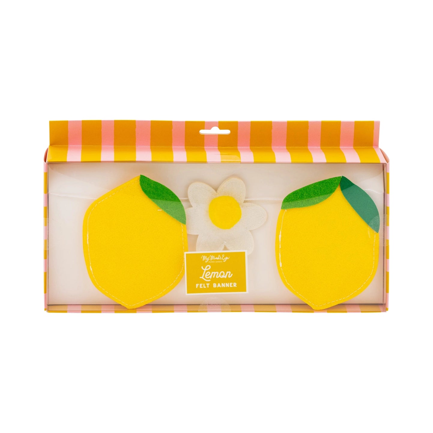 Packaged felt lemon banner ready for party decorating
