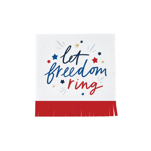 Let Freedom Ring Fringe Dessert Napkins 20ct | The Party Darling