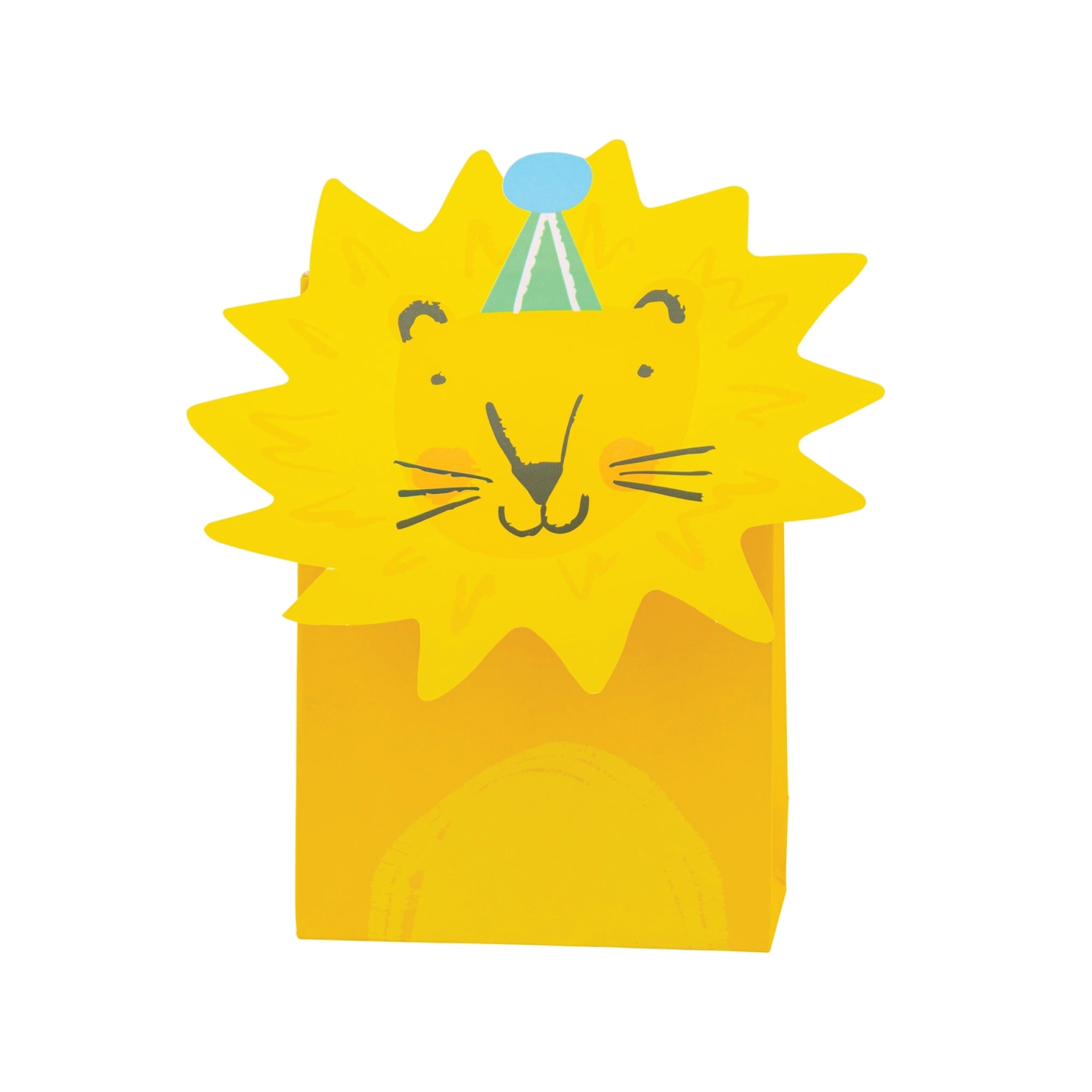 Animal birthday favor bags with lion sticker closure