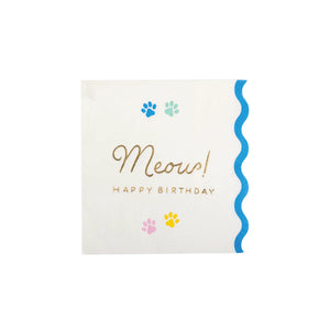 Meow Cat Birthday Dessert Napkins 18ct | The Party Darling