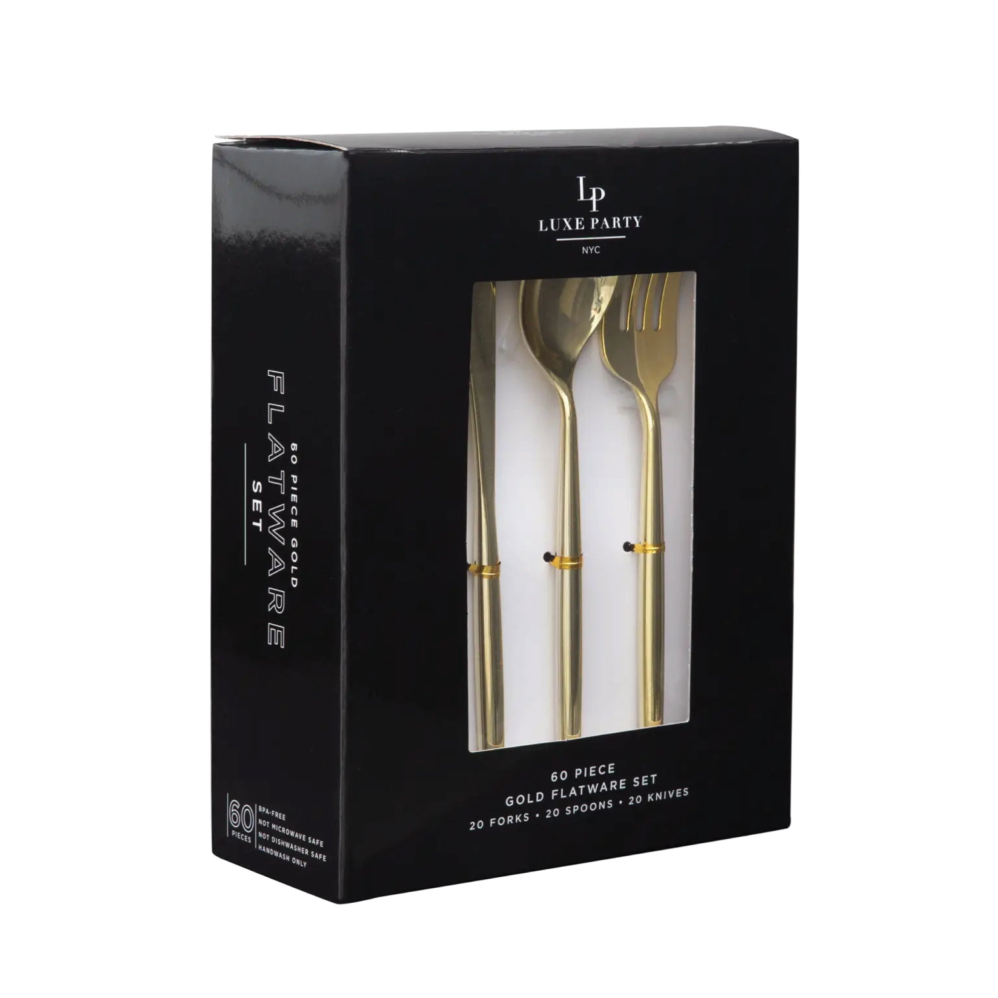 Modern Gold Plastic Cutlery Set for 20 | The Party Darling