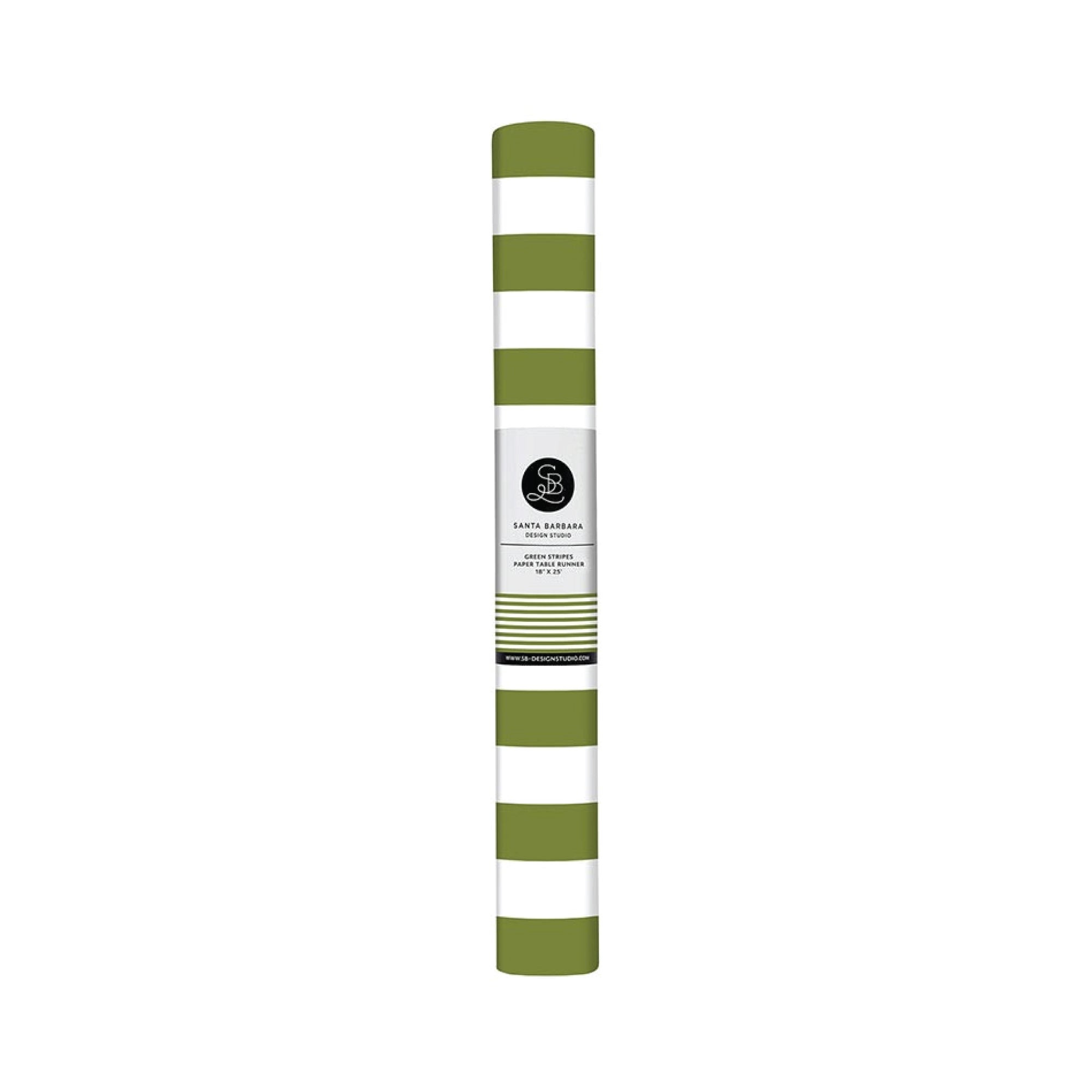 Green stripe disposable table runner roll