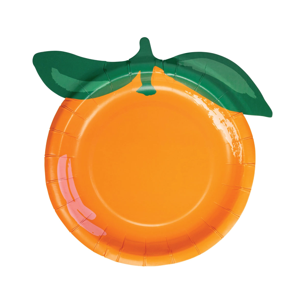 Orange shaped dessert plates with green leaf detail
