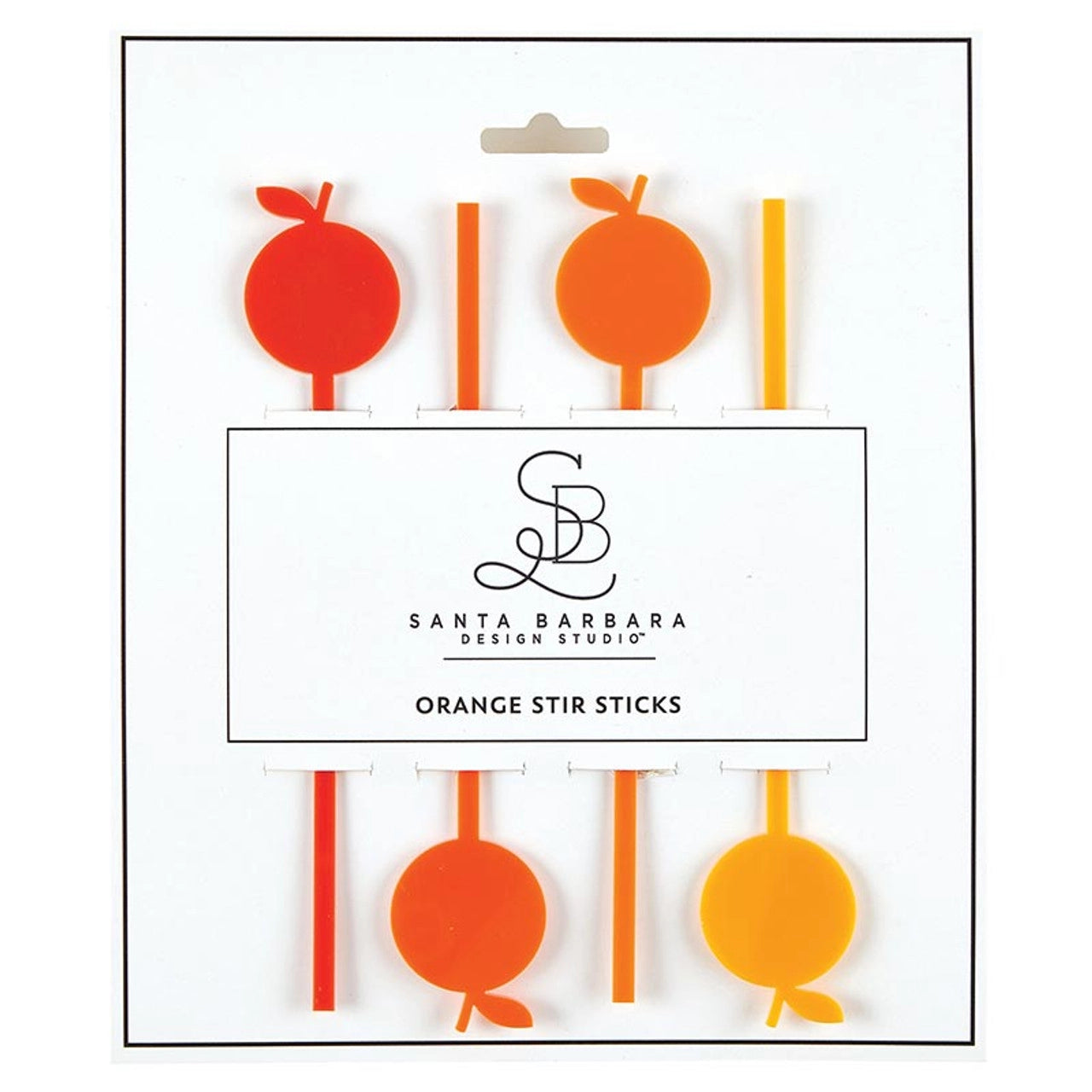 Orange acrylic stir sticks for summer parties and drink stations