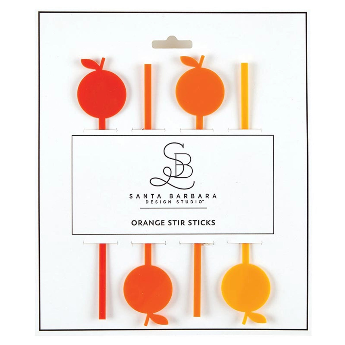 Orange acrylic stir sticks for summer parties and drink stations