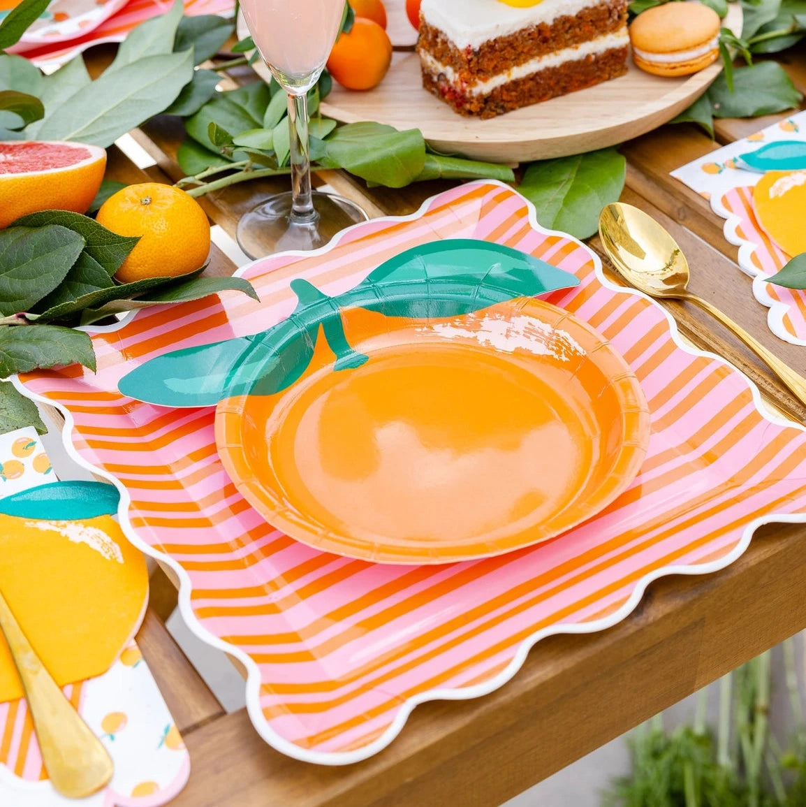 Fruit shaped dessert plates for citrus celebrations