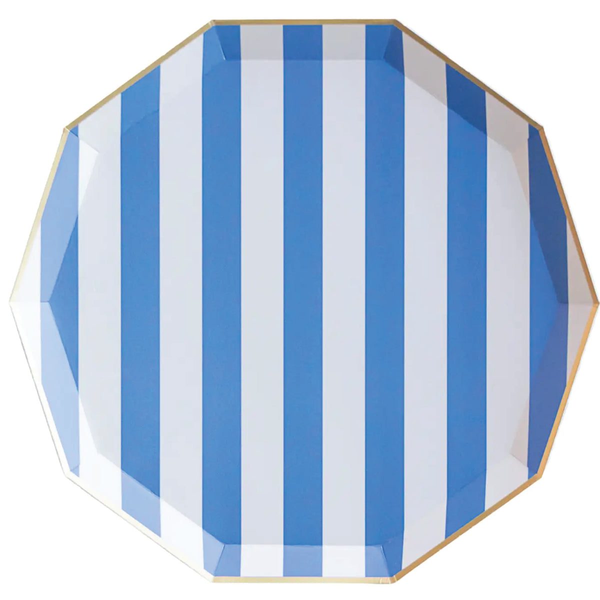 Palisades Blue Cabana Striped Dinner Plates 8ct  | The Party Darling