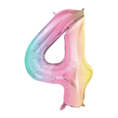 34" Pastel Rainbow Number Balloon 4