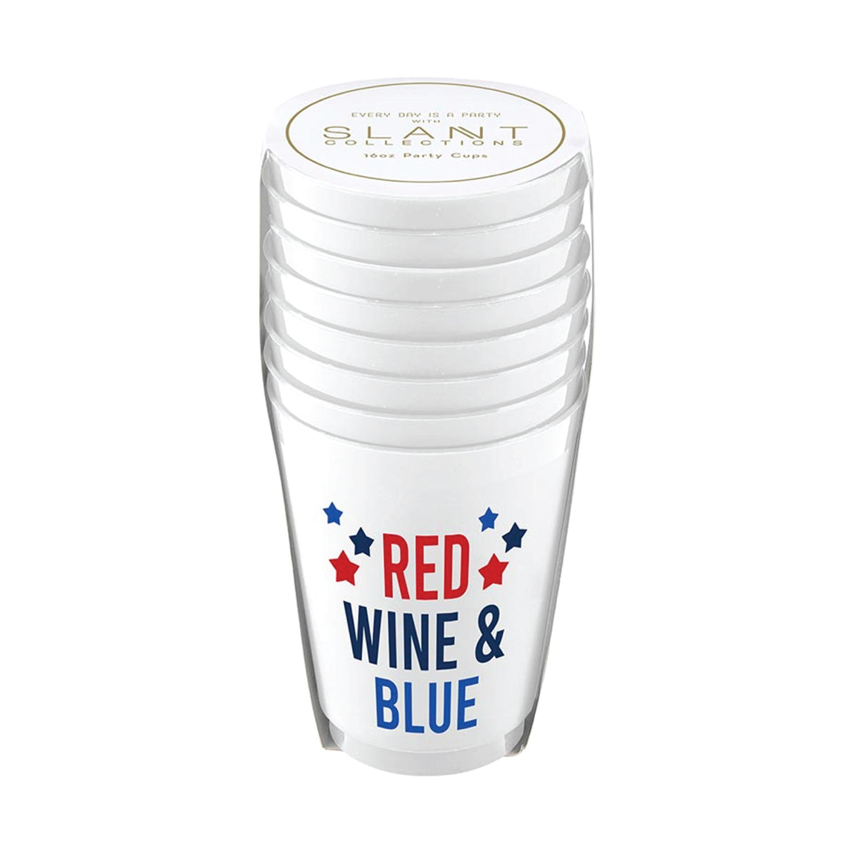 Red, Wine, &amp; Blue Frosted Plastic Cup 8ct Packaged
