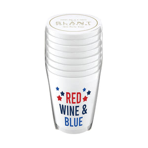 Red, Wine, & Blue Frosted Plastic Cup 8ct Packaged