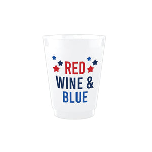 Red, Wine, & Blue Frosted Plastic Cup 8ct | The Party Darling