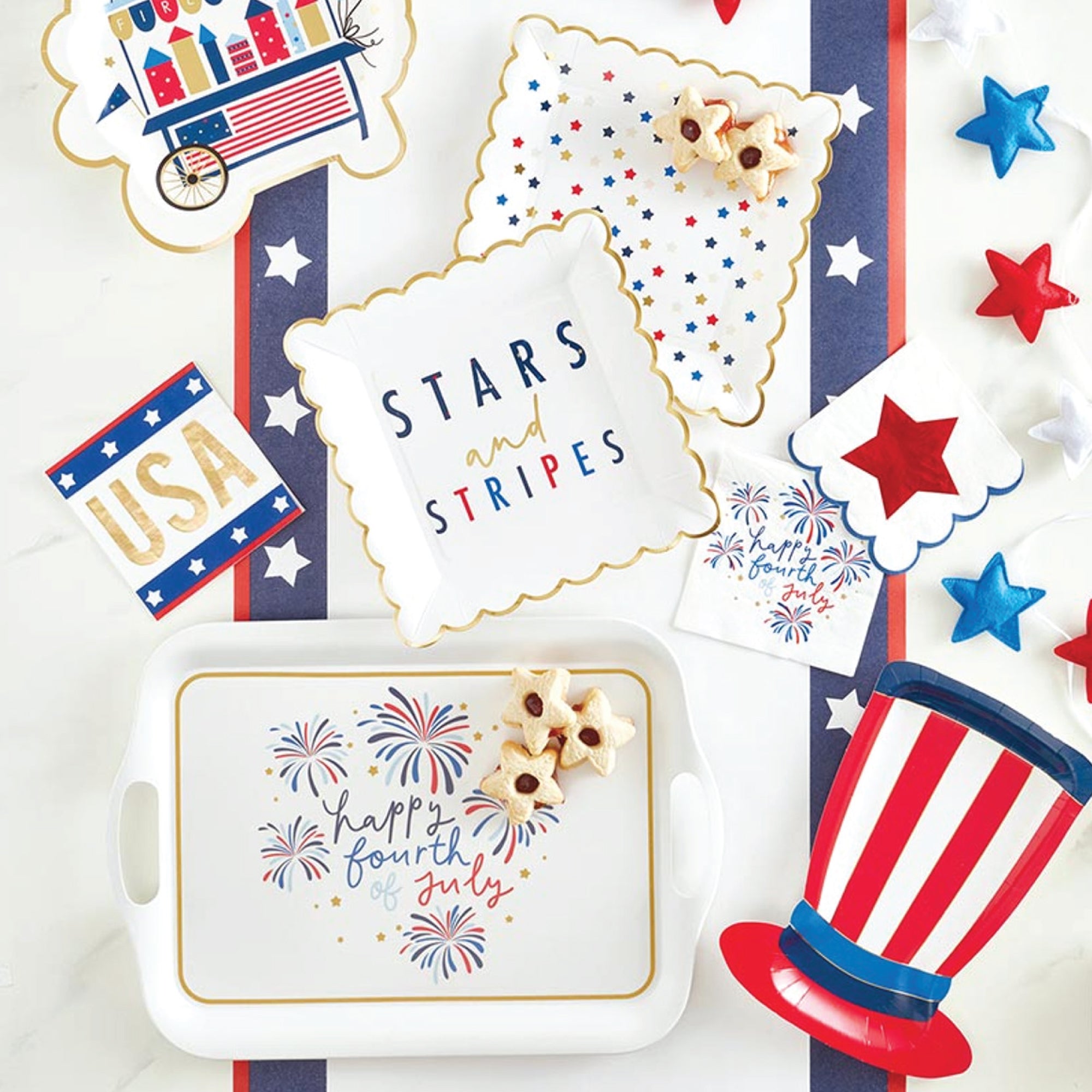 Happy Fourth of July Bamboo Serving Tray | The Party Darling