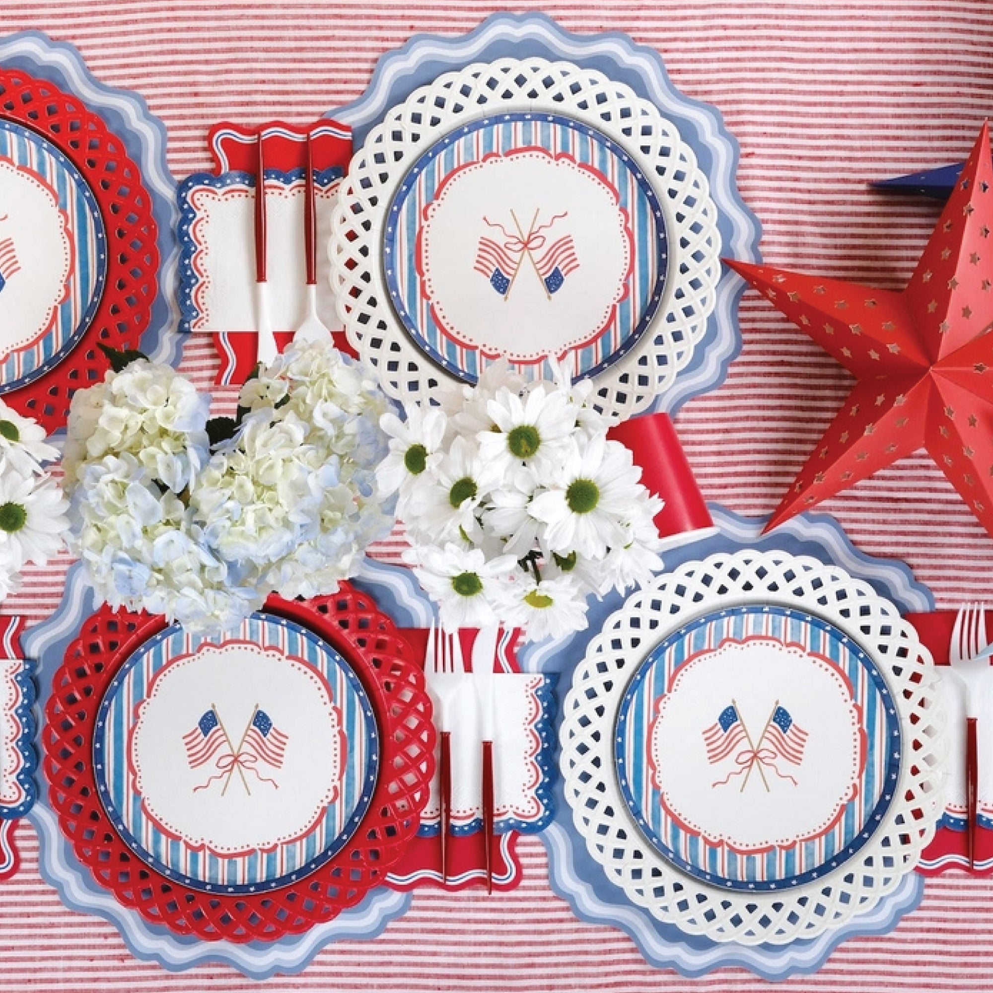Fourth of July party plate with vintage patriotic theme