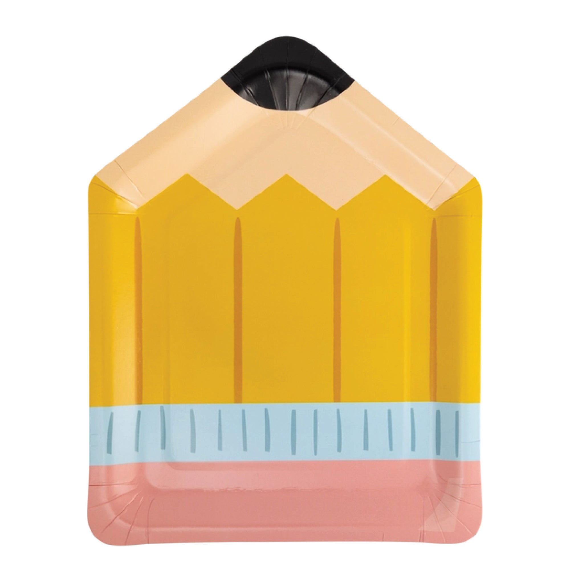 Pencil shaped paper lunch plate for back to school party