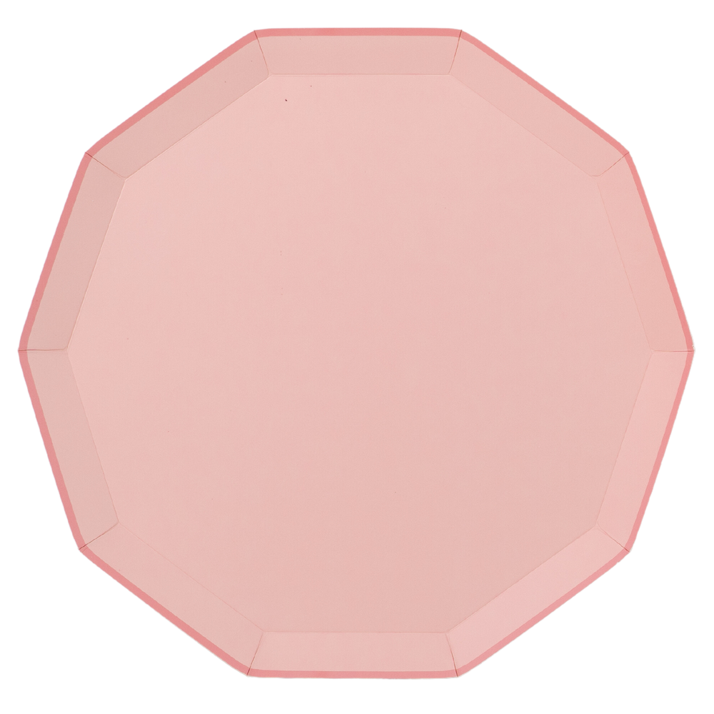 Petal Pink Decagonal Dinner Plates 8ct | The Party Darling