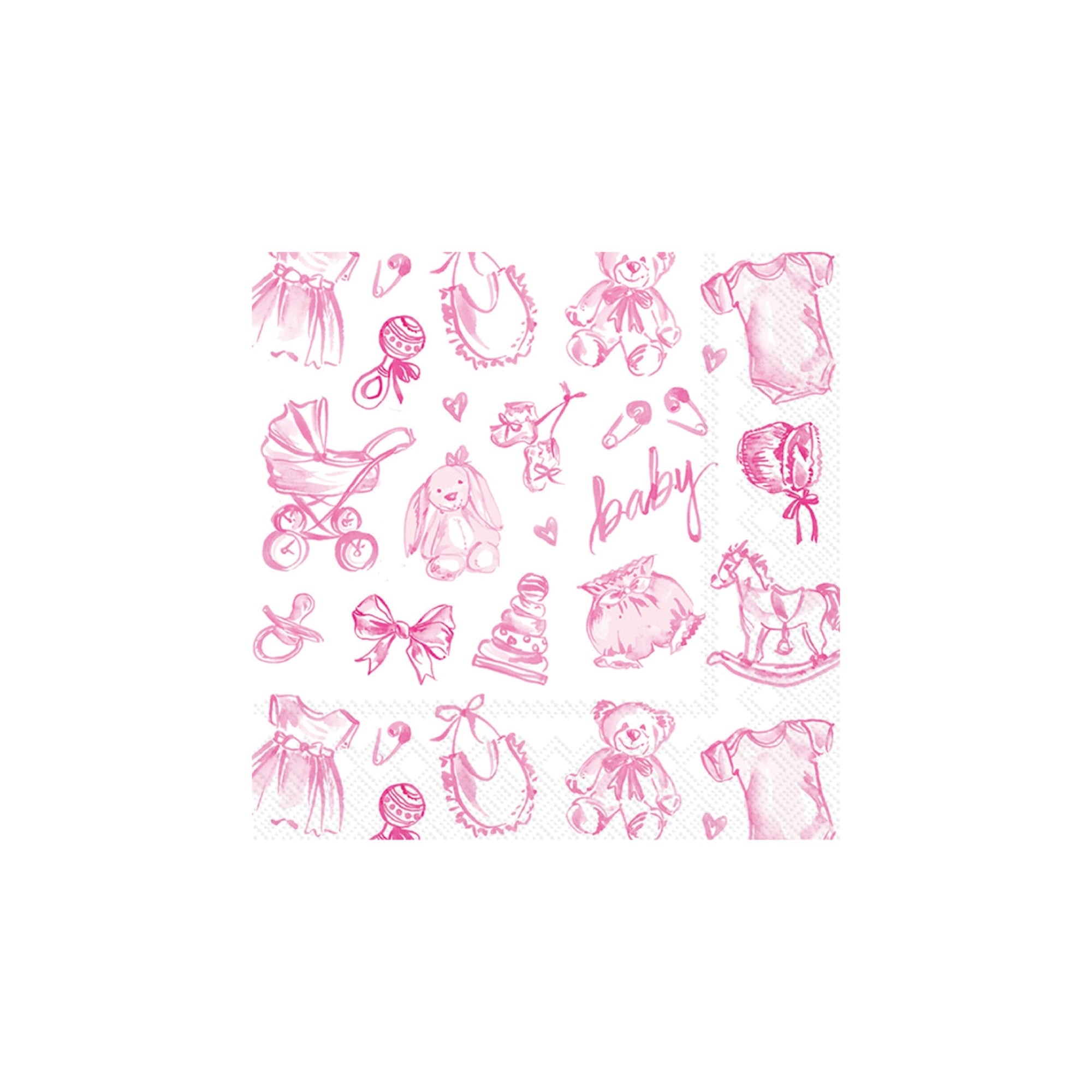 Pink Baby Icon Dessert Napkins 20ct | The Party Darling
