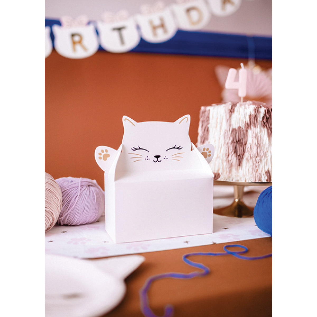 Pink Cat-Shaped Party Favor Boxes 6ct Displayed